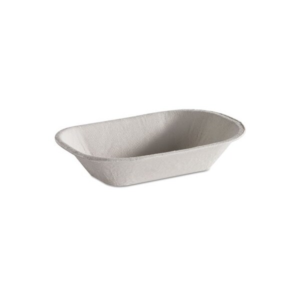 Huhtamaki Chinet, Savaday Molded Fiber Food Tray, Beige, 6x4, 4PK 10408CT - main